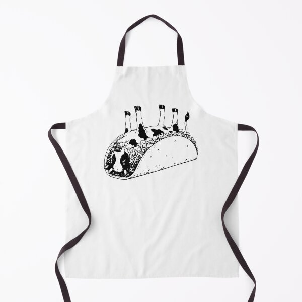 Item preview, Upside Down Cow in a Taco – Black and White Surreal Food Art designed and sold by PIXEL POP DESIGNS - Beyond the Norm!.