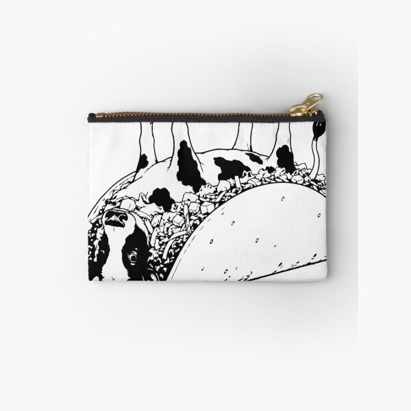 Item preview, Upside Down Cow in a Taco – Black and White Surreal Food Art designed and sold by PIXEL POP DESIGNS - Beyond the Norm!.