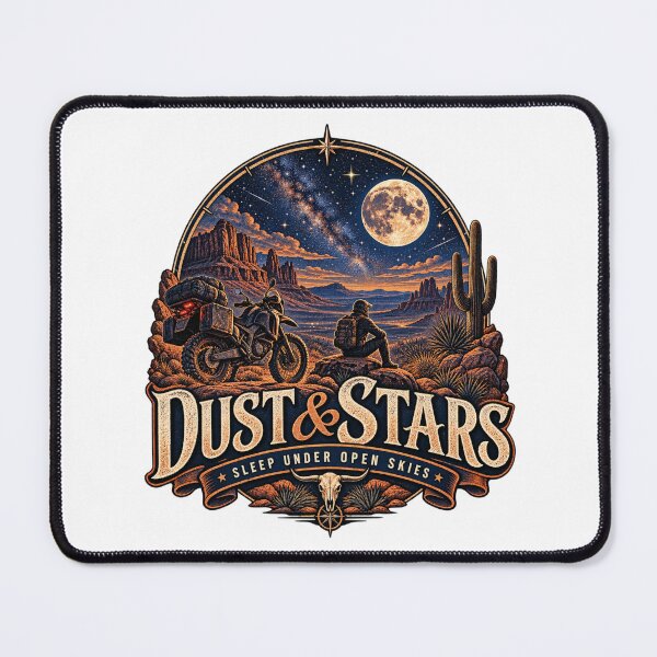 Item preview, Dust and Stars Desert Adventure Motorcycle Design designed and sold by TorqueTheoryLab.