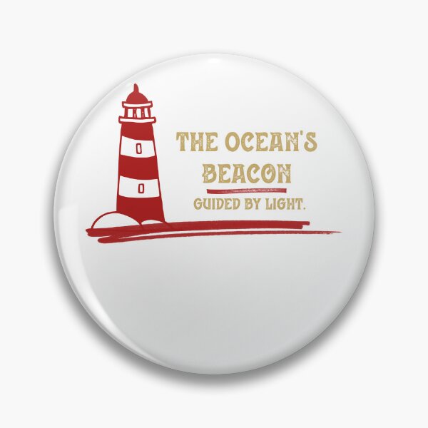 Item preview, Vintage Red Lighthouse The Ocean's Beacon Guided By Light Nautical Art designed and sold by Aelmajaoui.