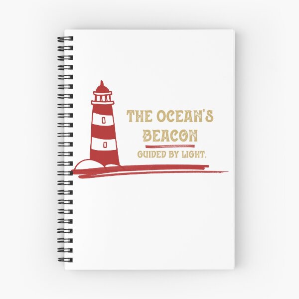 Item preview, Vintage Red Lighthouse The Ocean's Beacon Guided By Light Nautical Art designed and sold by Aelmajaoui.