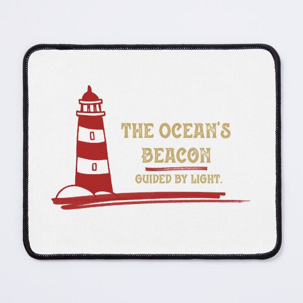 Item preview, Vintage Red Lighthouse The Ocean's Beacon Guided By Light Nautical Art designed and sold by Aelmajaoui.