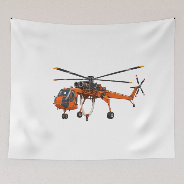 Item preview, Heavy Lift Sky Crane Aerial Utility Helicopter Illustration designed and sold by IRON WINGS /USAF.