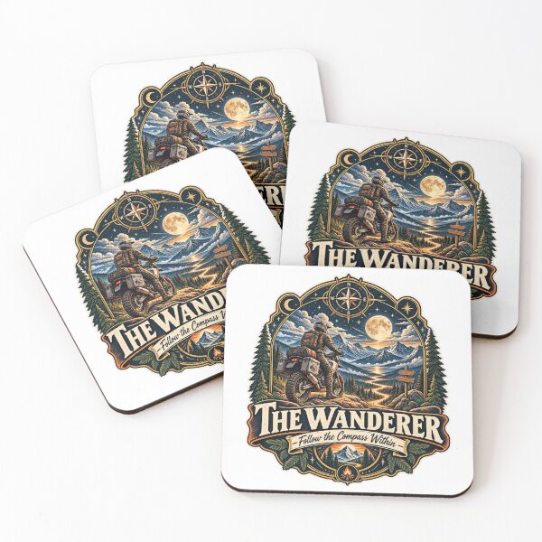 Item preview, The Wanderer Retro Adventure Motorcycle Travel Design designed and sold by TorqueTheoryLab.