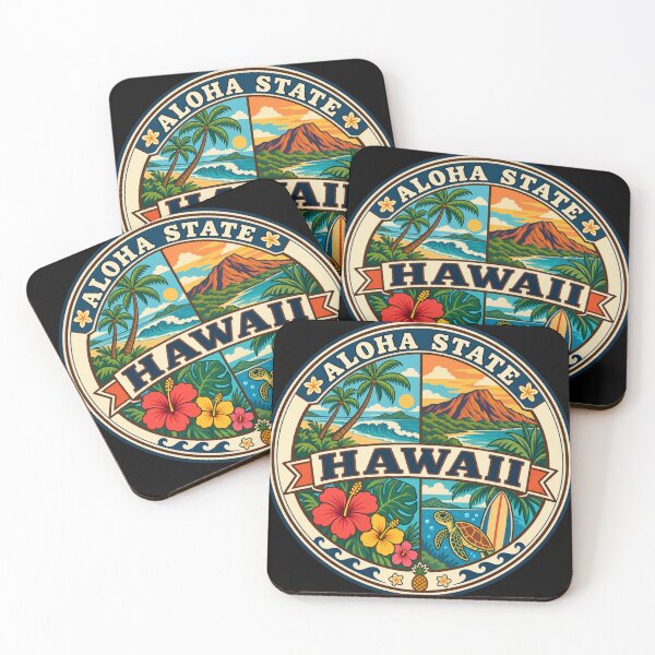 Item preview, Hawaii Aloha State Vintage Island Travel Souvenir Badge designed and sold by DreamLayerStudio.