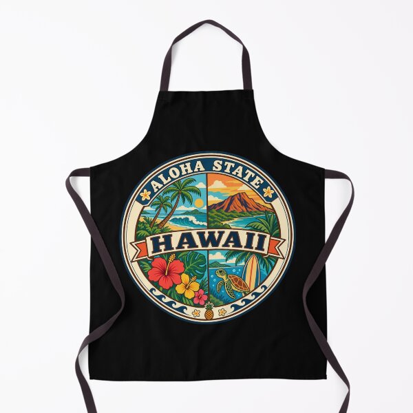 Item preview, Hawaii Aloha State Vintage Island Travel Souvenir Badge designed and sold by DreamLayerStudio.