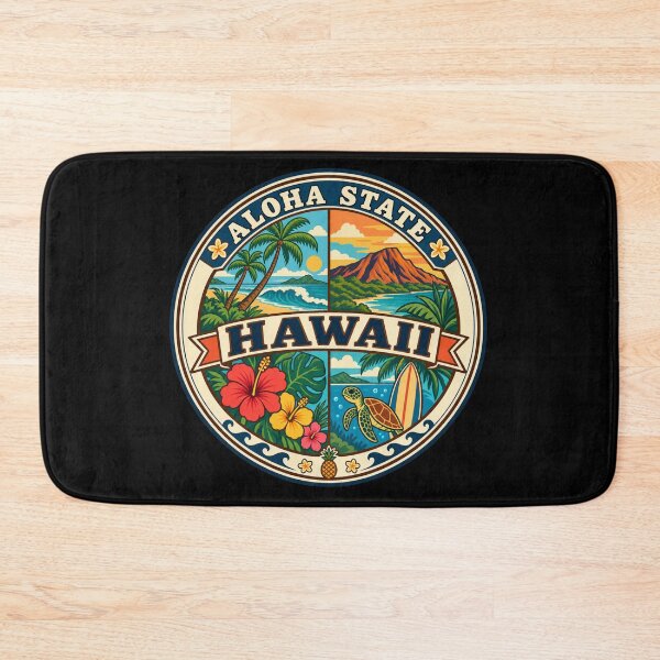 Item preview, Hawaii Aloha State Vintage Island Travel Souvenir Badge designed and sold by DreamLayerStudio.