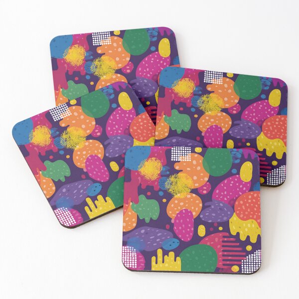 Item preview, Colorful Abstract Organic Shapes Funky Retro Pattern designed and sold by GutyzDesignsES.