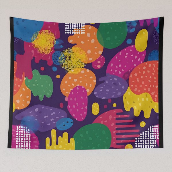 Item preview, Colorful Abstract Organic Shapes Funky Retro Pattern designed and sold by GutyzDesignsES.