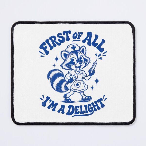 Item preview, Funny Retro Raccoon Nurse One Color Blue Cartoon Graphic designed and sold by CG Studio.