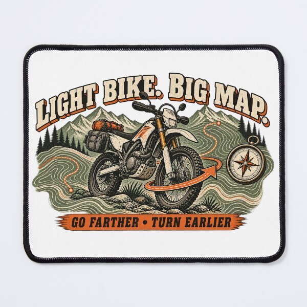 Item preview, Light Bike Big Map Dual Sport Adventure designed and sold by TorqueTheoryLab.