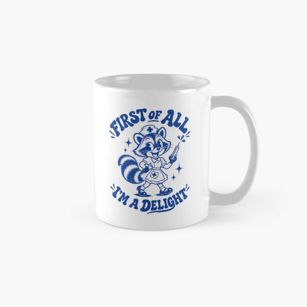 Item preview, Funny Retro Raccoon Nurse One Color Blue Cartoon Graphic designed and sold by CG Studio.