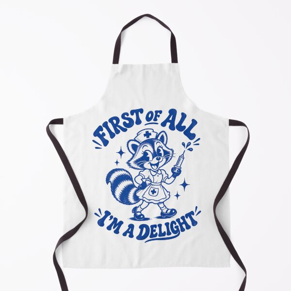 Item preview, Funny Retro Raccoon Nurse One Color Blue Cartoon Graphic designed and sold by CG Studio.
