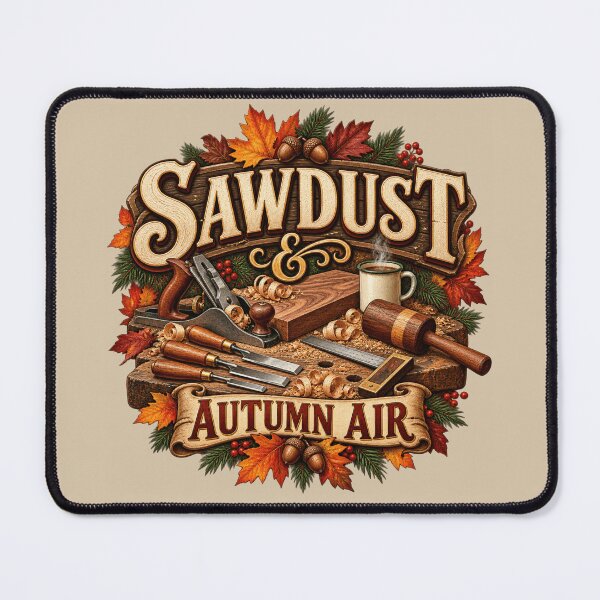 Item preview, Sawdust & Autumn Air – Fall Woodworker Carpenter Design designed and sold by astersgraphics.