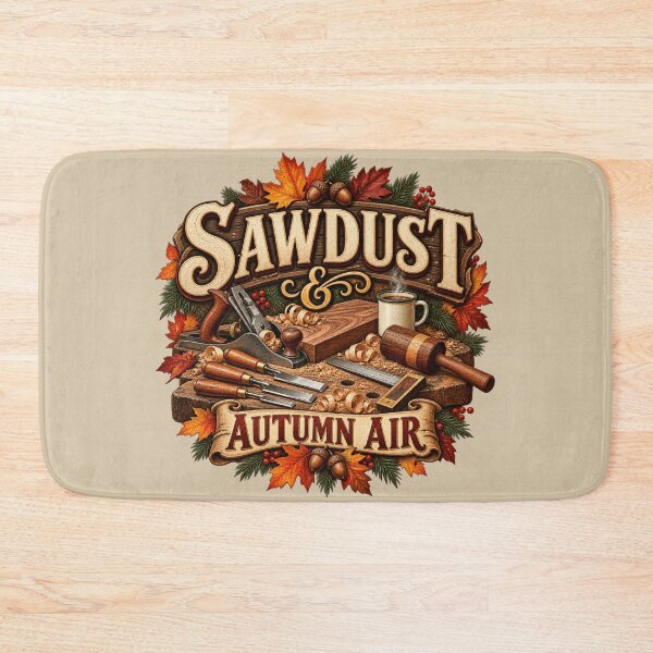 Item preview, Sawdust & Autumn Air – Fall Woodworker Carpenter Design designed and sold by astersgraphics.