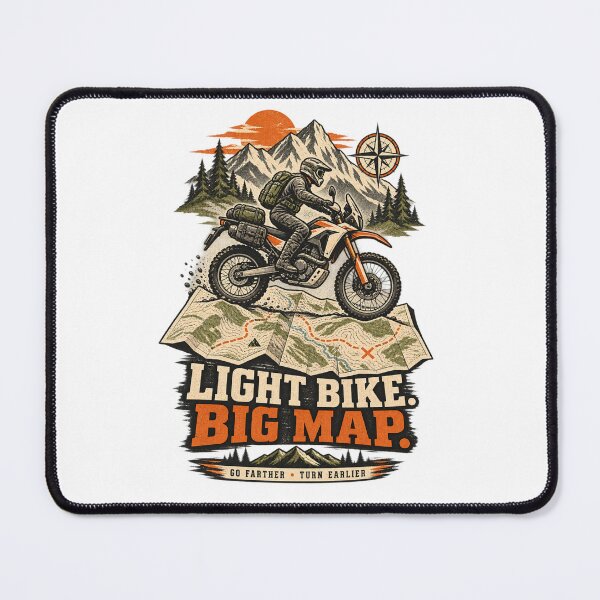 Item preview, Light Bike Big Map Dual Sport Rider Design designed and sold by TorqueTheoryLab.