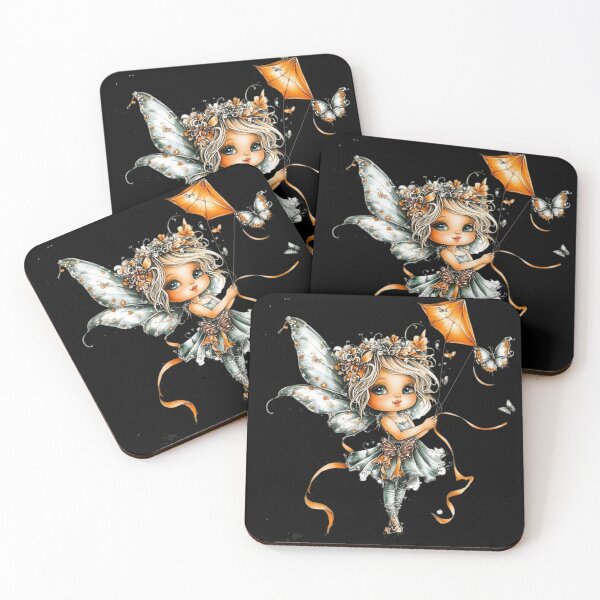 Item preview, Whimsical Fairy with Orange Kite designed and sold by Fillthegoat.