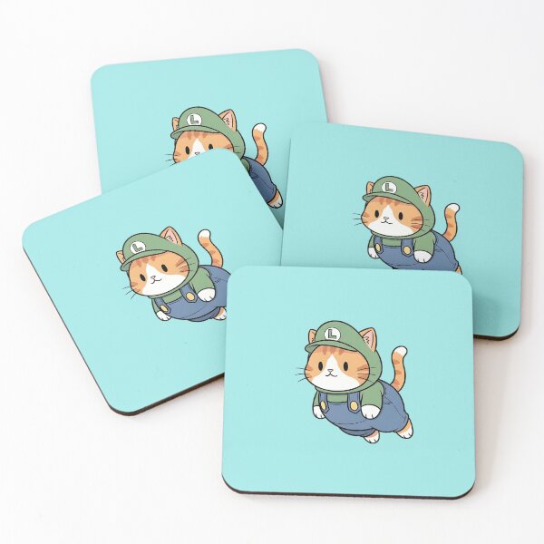 Item preview, Cute Plumber Cat in Green Outfit designed and sold by CuteKats.