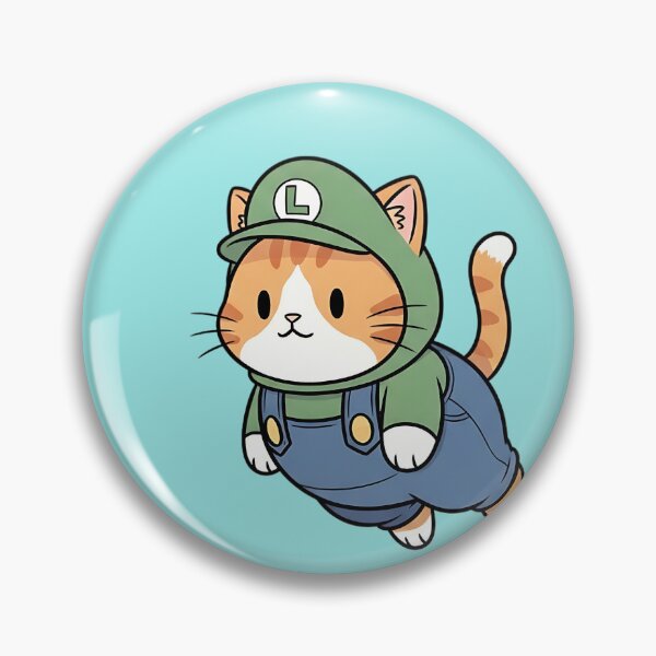 Item preview, Cute Plumber Cat in Green Outfit designed and sold by CuteKats.