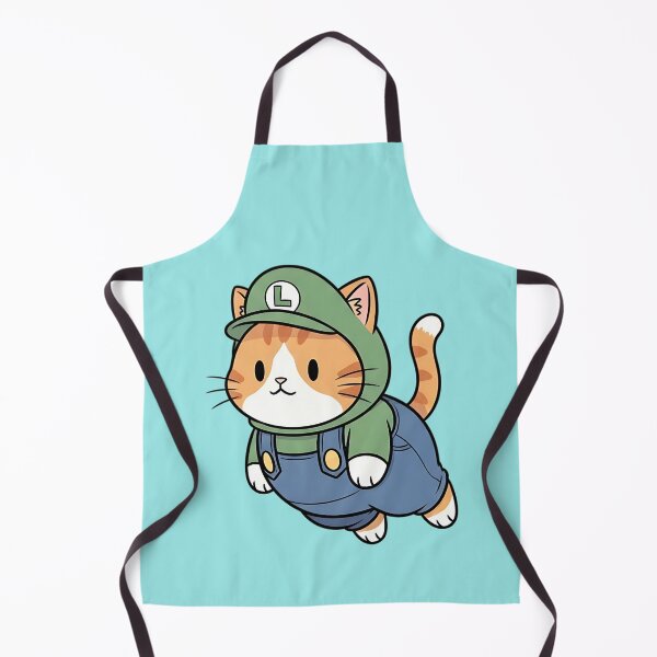 Item preview, Cute Plumber Cat in Green Outfit designed and sold by CuteKats.