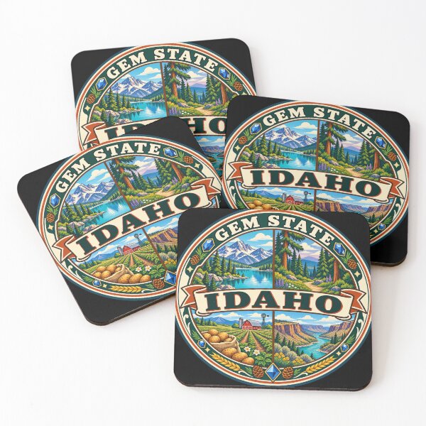 Item preview, Idaho Gem State Vintage Mountain Travel Souvenir Badge designed and sold by DreamLayerStudio.