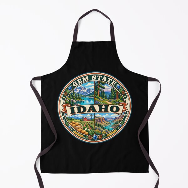 Item preview, Idaho Gem State Vintage Mountain Travel Souvenir Badge designed and sold by DreamLayerStudio.