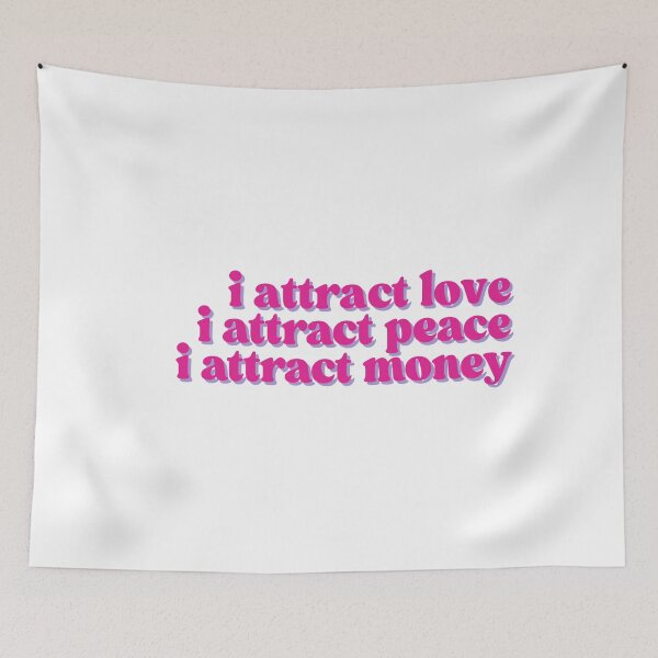 Item preview, i attract love, money, & peace | hot pink designed and sold by dollhouseclub.