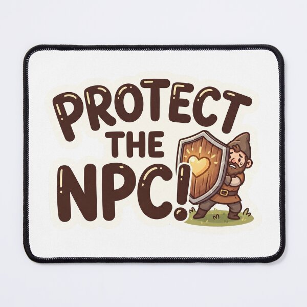 Item preview, Protect the NPC – Funny D&D RPG Sticker – Tabletop Gaming designed and sold by WaterWhisker.
