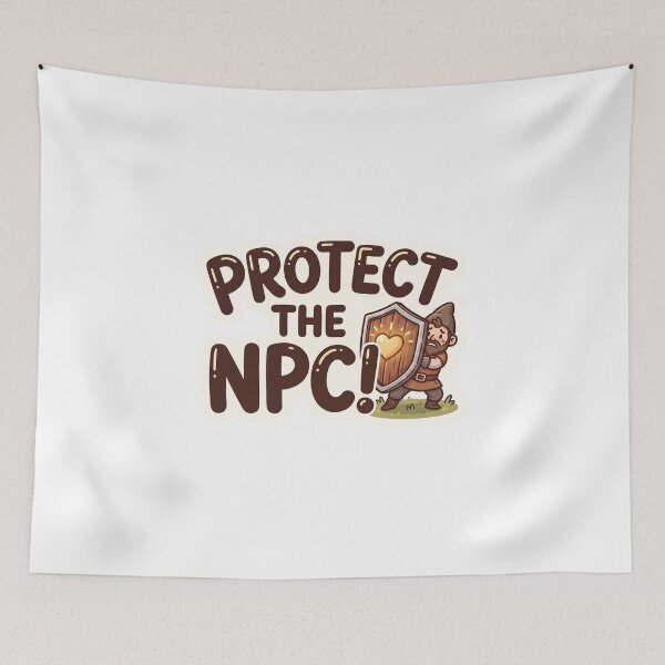 Item preview, Protect the NPC – Funny D&D RPG Sticker – Tabletop Gaming designed and sold by WaterWhisker.