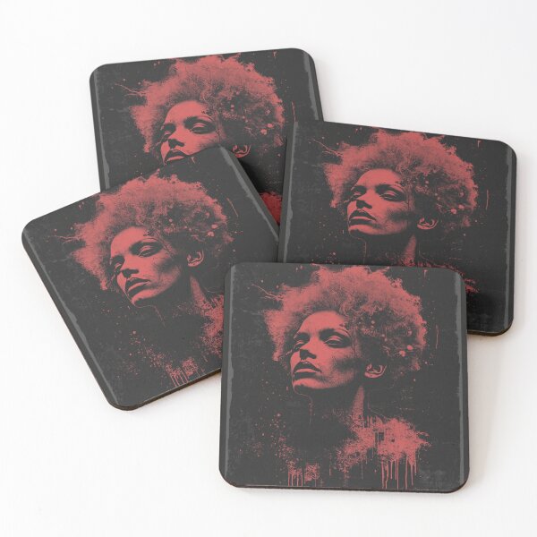 Item preview, Crimson Soul - Abstract Afro Grunge Portrait designed and sold by ERODED SELF.