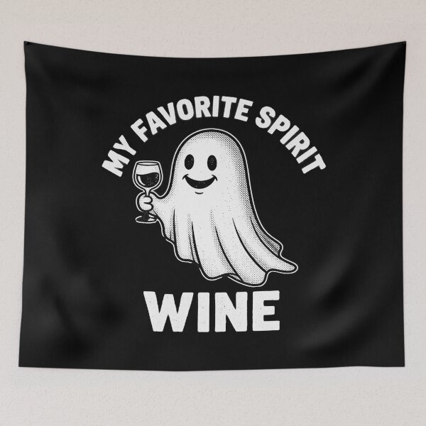 Item preview, My Favorite Spirit Wine Ghost Halloween Illustration designed and sold by Uglyandcute.