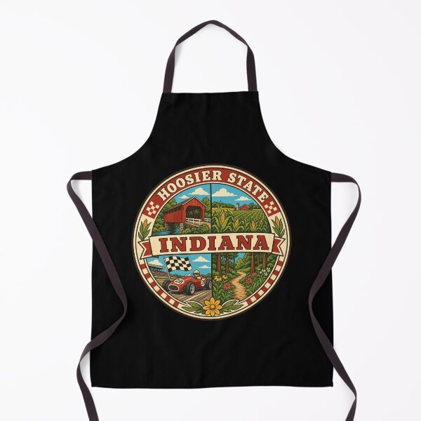 Item preview, Indiana Hoosier State Vintage Midwest Souvenir Badge designed and sold by DreamLayerStudio.