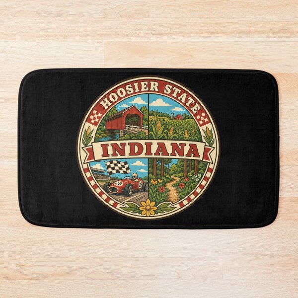 Item preview, Indiana Hoosier State Vintage Midwest Souvenir Badge designed and sold by DreamLayerStudio.