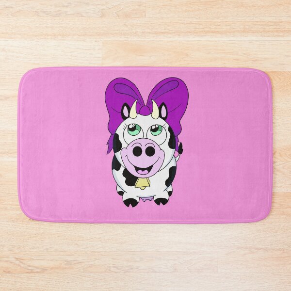 Item preview, Adorable Kawaii Cow with Big Purple Bow - Cute Farm Animal Cartoon designed and sold by CozyCritters8.