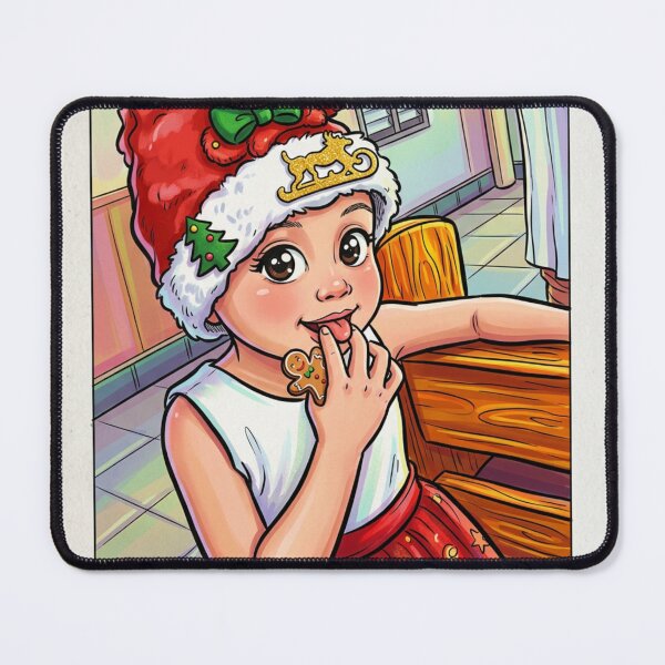 Item preview, Cute Christmas Girl with Gingerbread Man designed and sold by LC&LCPlatform.