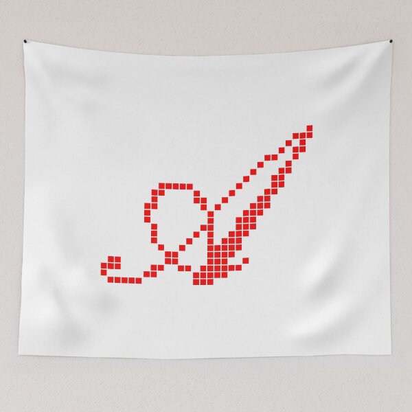 Item preview, Red Pixel Art Cursive Letter A - Retro 8-Bit Calligraphy Monogram Initial designed and sold by soupmakes.