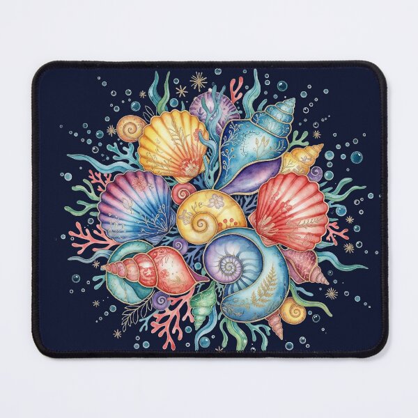 Item preview, Watercolor Seashell Wreath Tropical Ocean Sea Life designed and sold by LinaValearte.