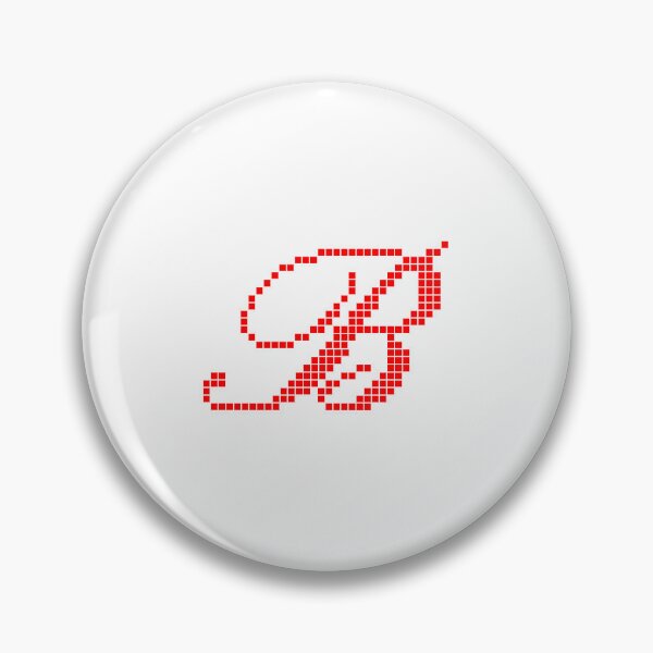 Item preview, Red Pixel Art Cursive Letter B - Retro 8-Bit Calligraphy Monogram Initial designed and sold by soupmakes.
