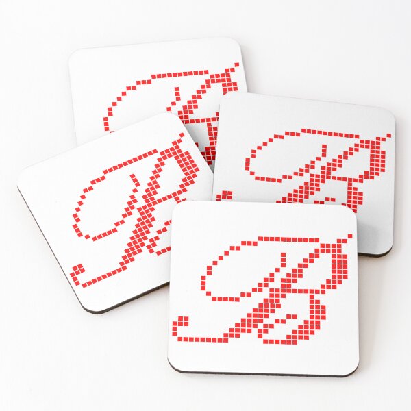 Item preview, Red Pixel Art Cursive Letter B - Retro 8-Bit Calligraphy Monogram Initial designed and sold by soupmakes.