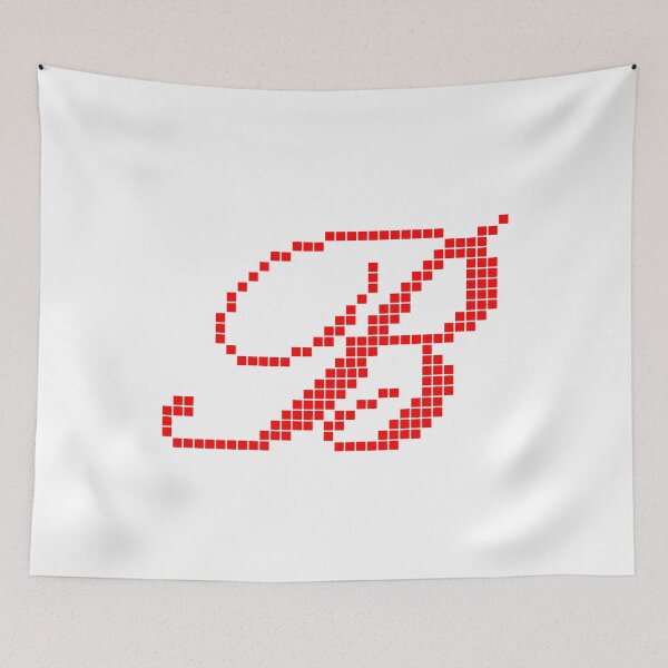 Item preview, Red Pixel Art Cursive Letter B - Retro 8-Bit Calligraphy Monogram Initial designed and sold by soupmakes.