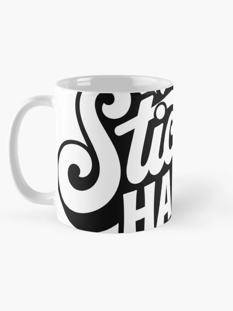 Thumbnail 5 von 6, Kaffeebecher, Sticker Happy Retro Script Typographic Sticker Design designt und verkauft von ImStickerHappy.