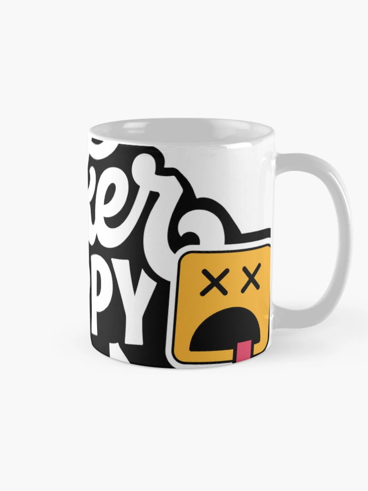 Thumbnail 3 von 6, Kaffeebecher, Sticker Happy Retro Script Typographic Sticker Design designt und verkauft von ImStickerHappy.