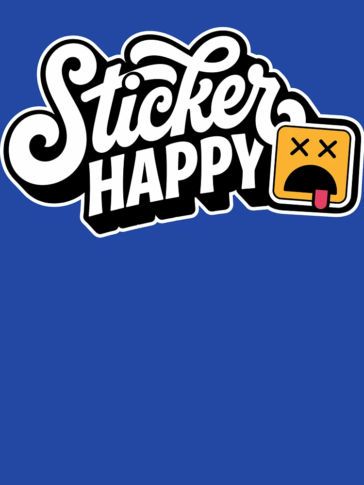 Thumbnail 6 of 6, Zipped Hoodie, Sticker Happy Retro Script Typographic Sticker Design designed and sold by ImStickerHappy.