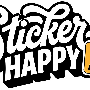 Artwork thumbnail, Sticker Happy Retro Script Typographic Sticker Design by ImStickerHappy