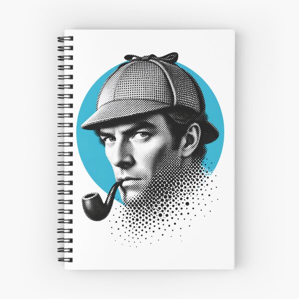 Item preview, Sherlock Holmes Cyan Halftone Sleuth Portrait designed and sold by Fenay Designs.