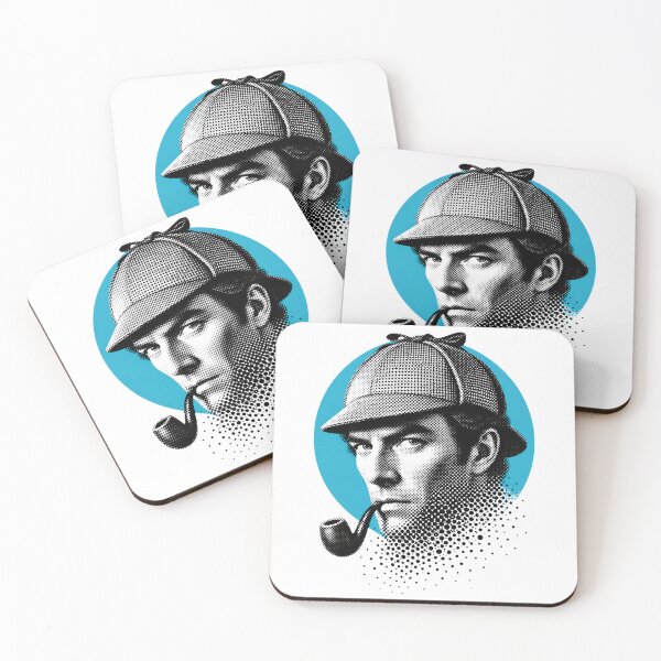 Item preview, Sherlock Holmes Cyan Halftone Sleuth Portrait designed and sold by Fenay Designs.