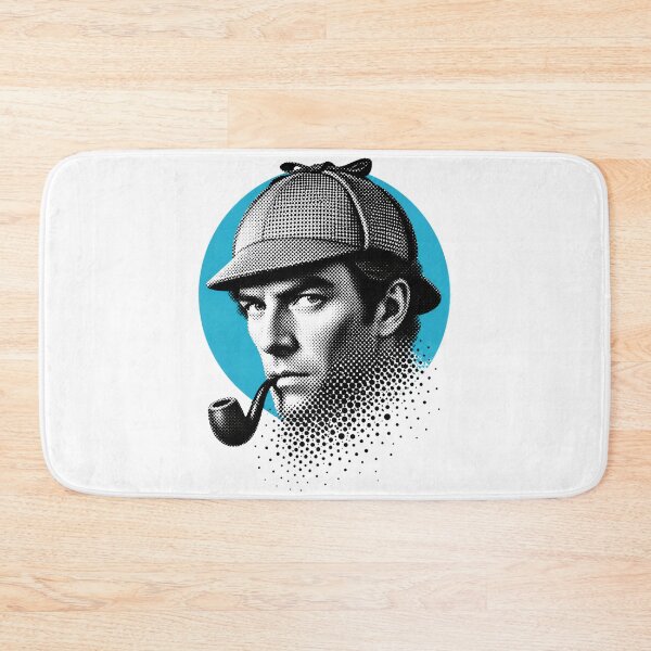 Item preview, Sherlock Holmes Cyan Halftone Sleuth Portrait designed and sold by Fenay Designs.