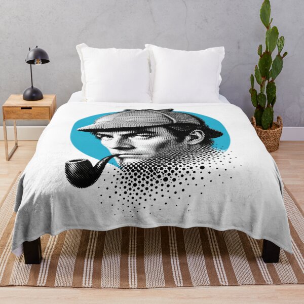Item preview, Sherlock Holmes Cyan Halftone Sleuth Portrait designed and sold by Fenay Designs.