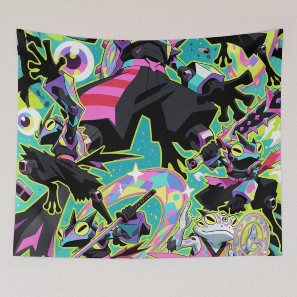 Item preview, Cosmic Shinobi: Leap of the Neon Amphibians (V2) designed and sold by SabaMirzique.