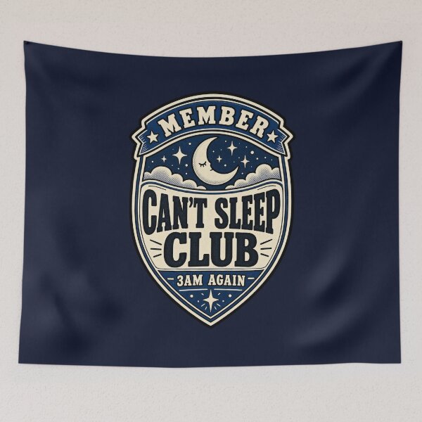 Item preview, Can't Sleep Club 3AM Vintage Insomnia Badge designed and sold by QCena.